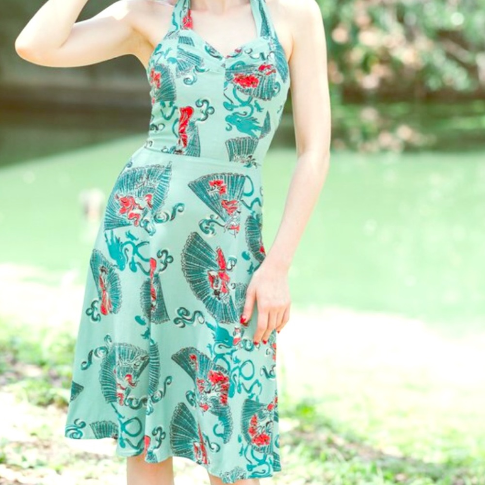 Trashy Diva Lena Bustle Absinthe Halter Dress